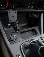 Load image into Gallery viewer, BMW E30 Center Console Phone Mount and Dual USB Charger (1" Ball Mount)