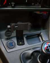 Load image into Gallery viewer, BMW E30 Center Console Phone Mount and Dual USB Charger (Universal Clamp)